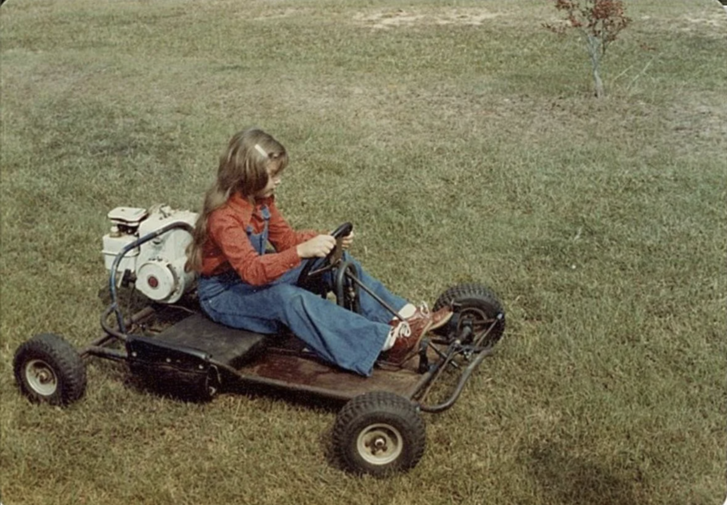 70s Child in Go-Kart