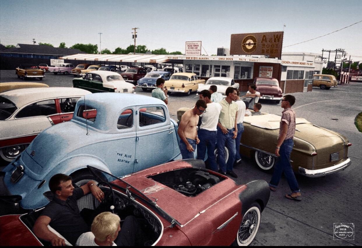 Hanging out at A&W - 1950s