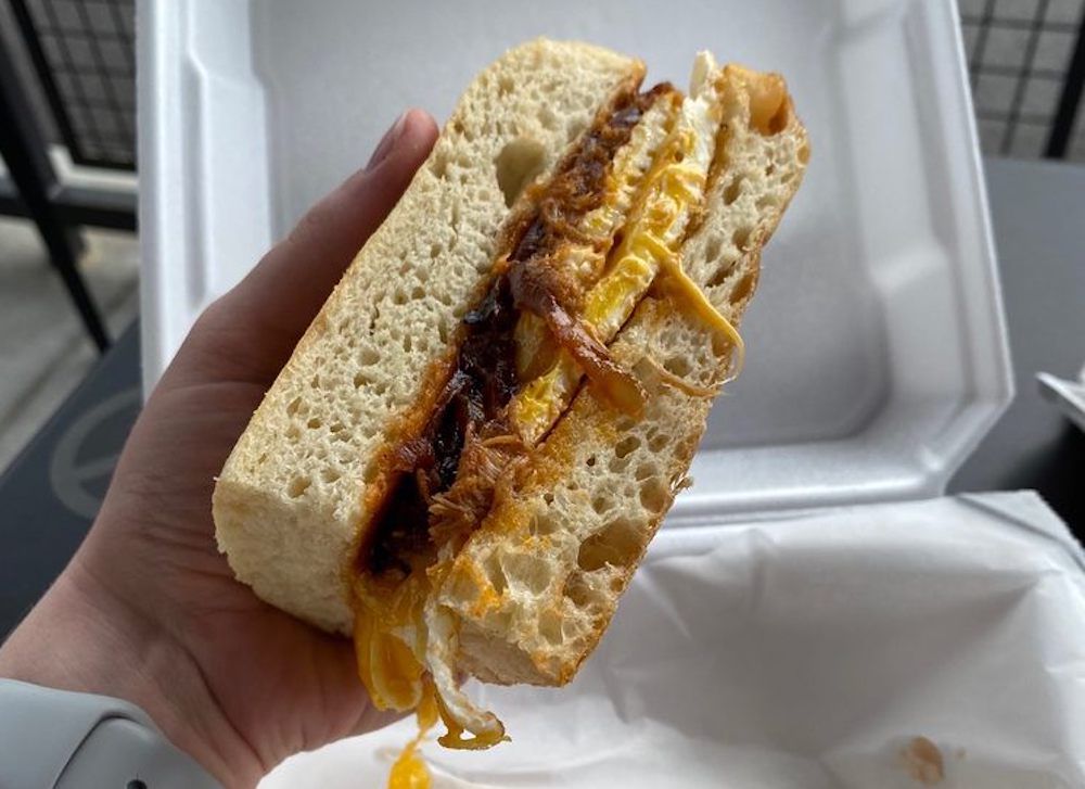 Palmetto Breakfast Sandwich, Devine Cinnamon Roll Deli
