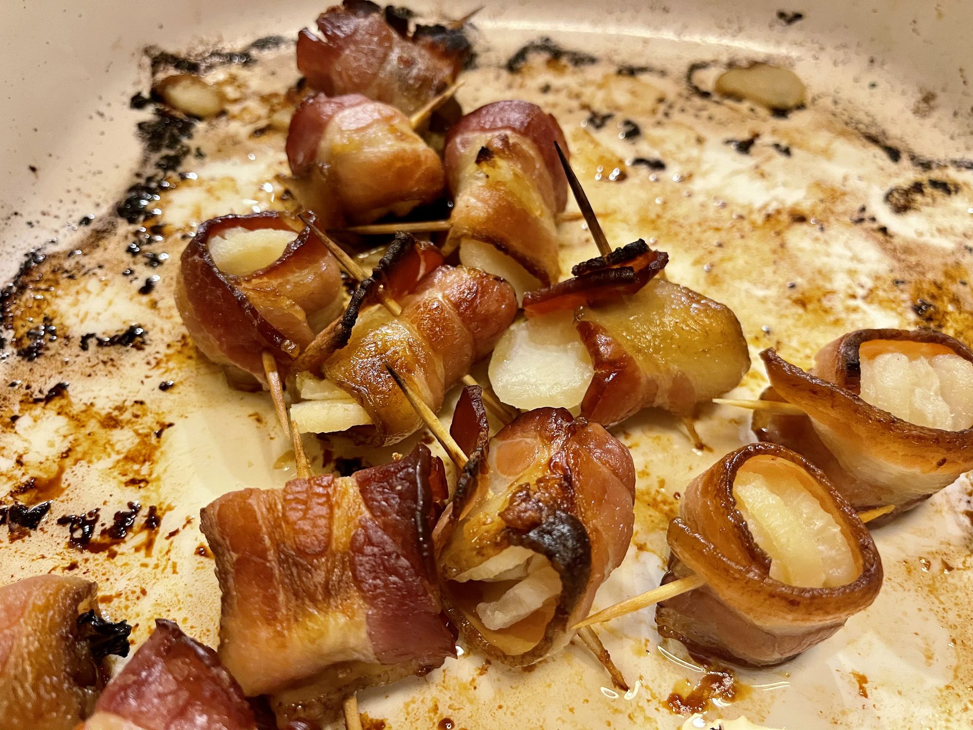 a plate of rumaki