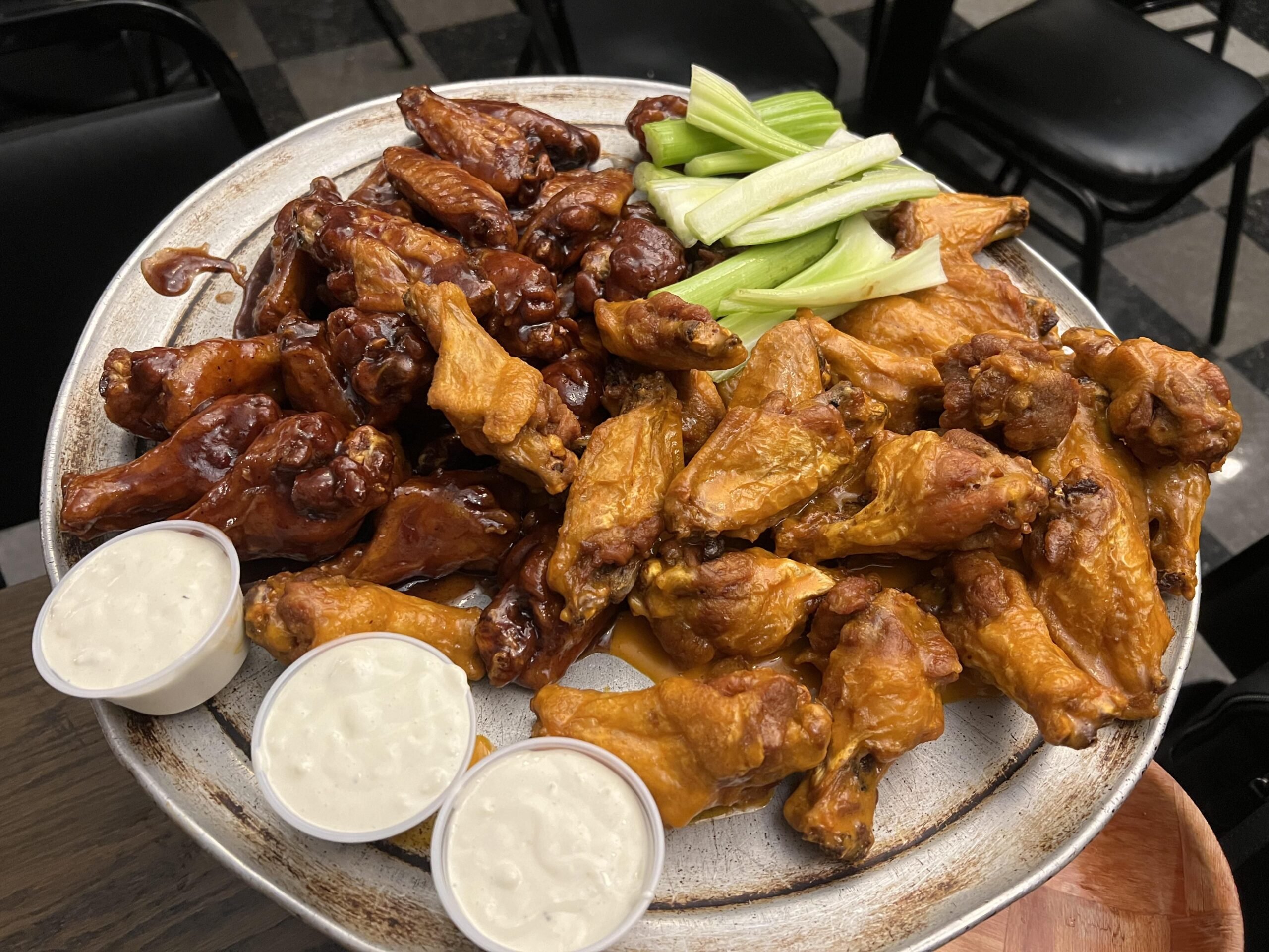 Buffalo and BBQ wings from the original Anchor Bar in Buffalo, NY.
