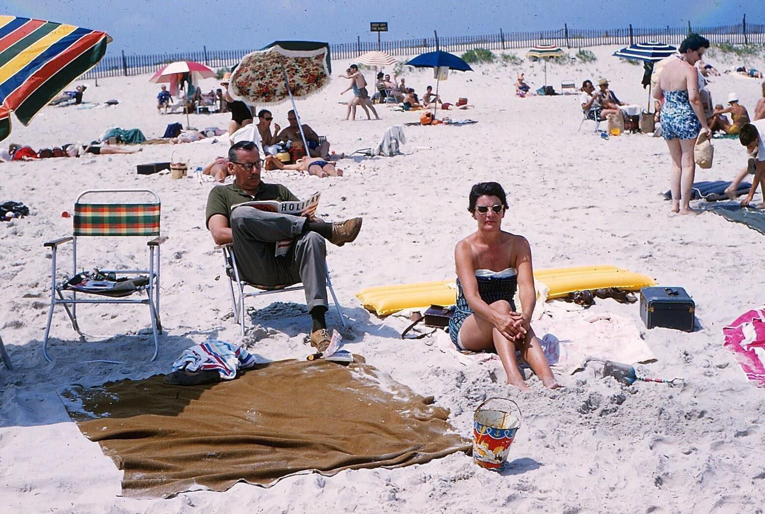 A day at the beach, 1950s