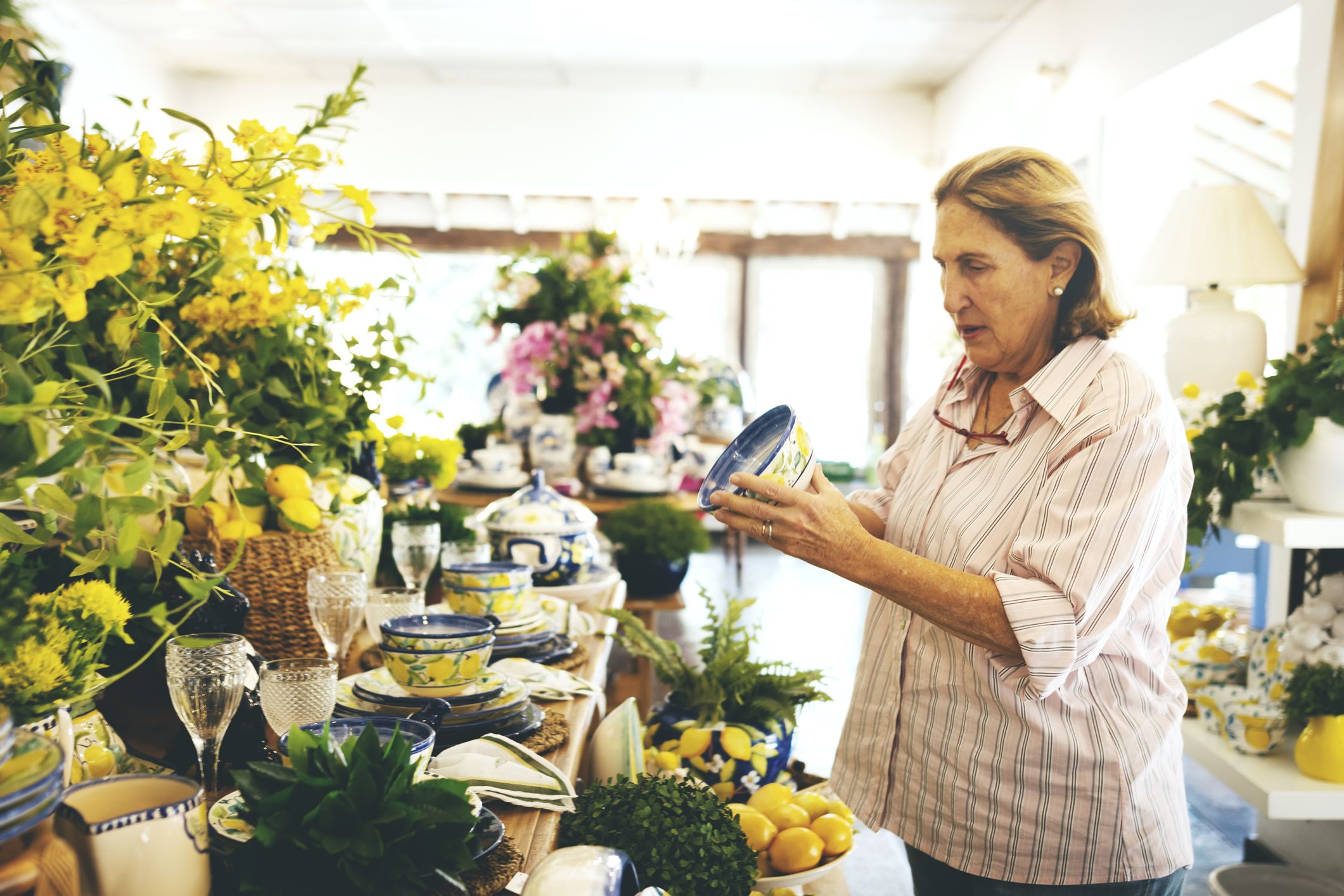 Customer in a ceramic store