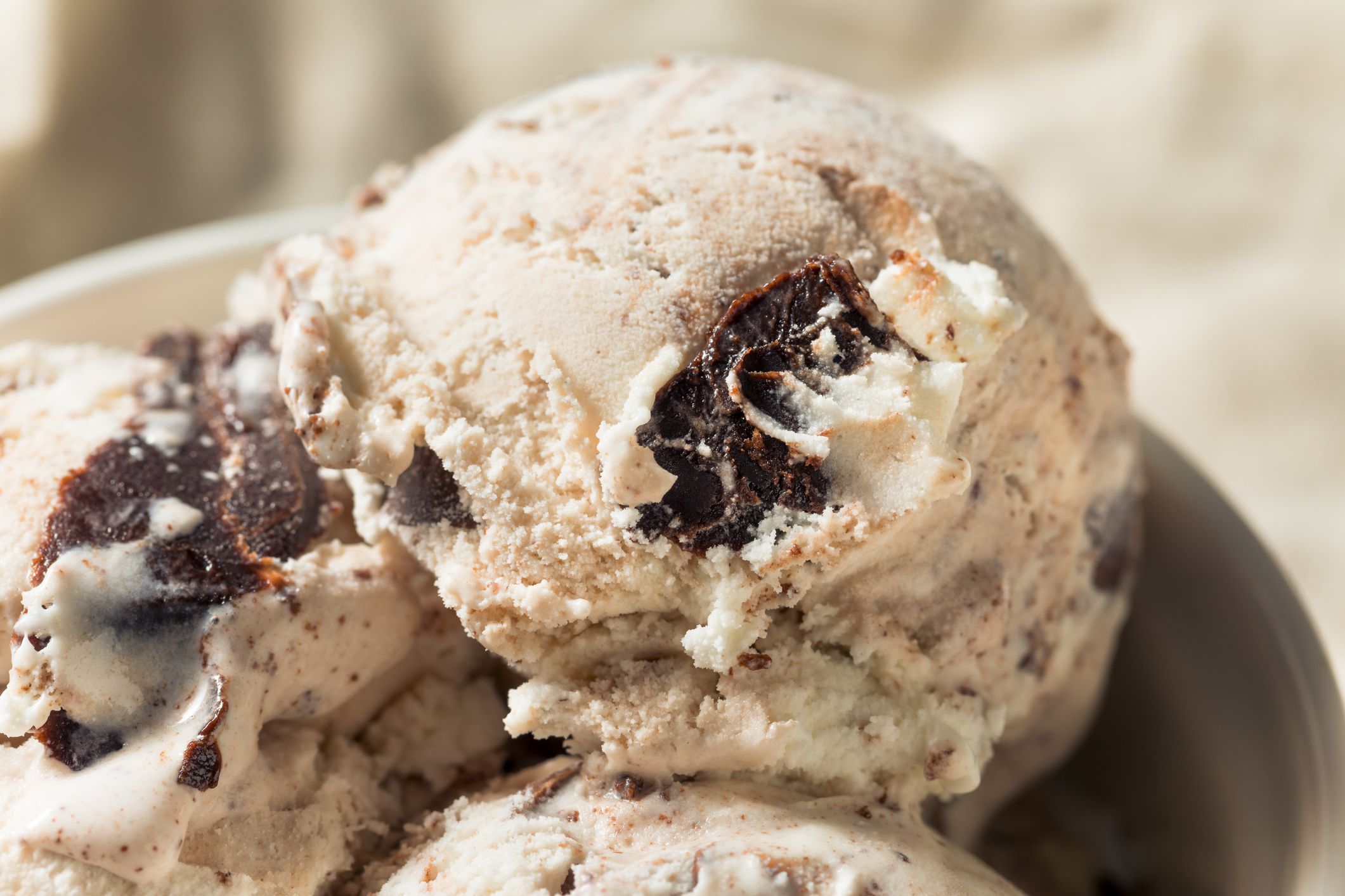 Homemade Moose Tracks Ice Cream in a Bowl