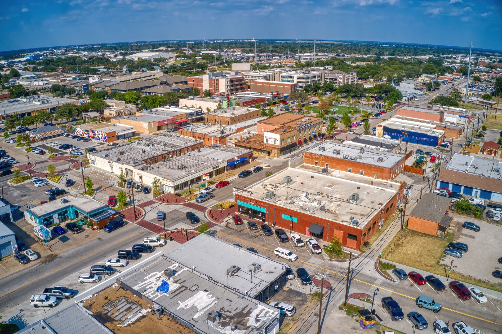 Aerial View of Garland, Texas in the DFW Suburb