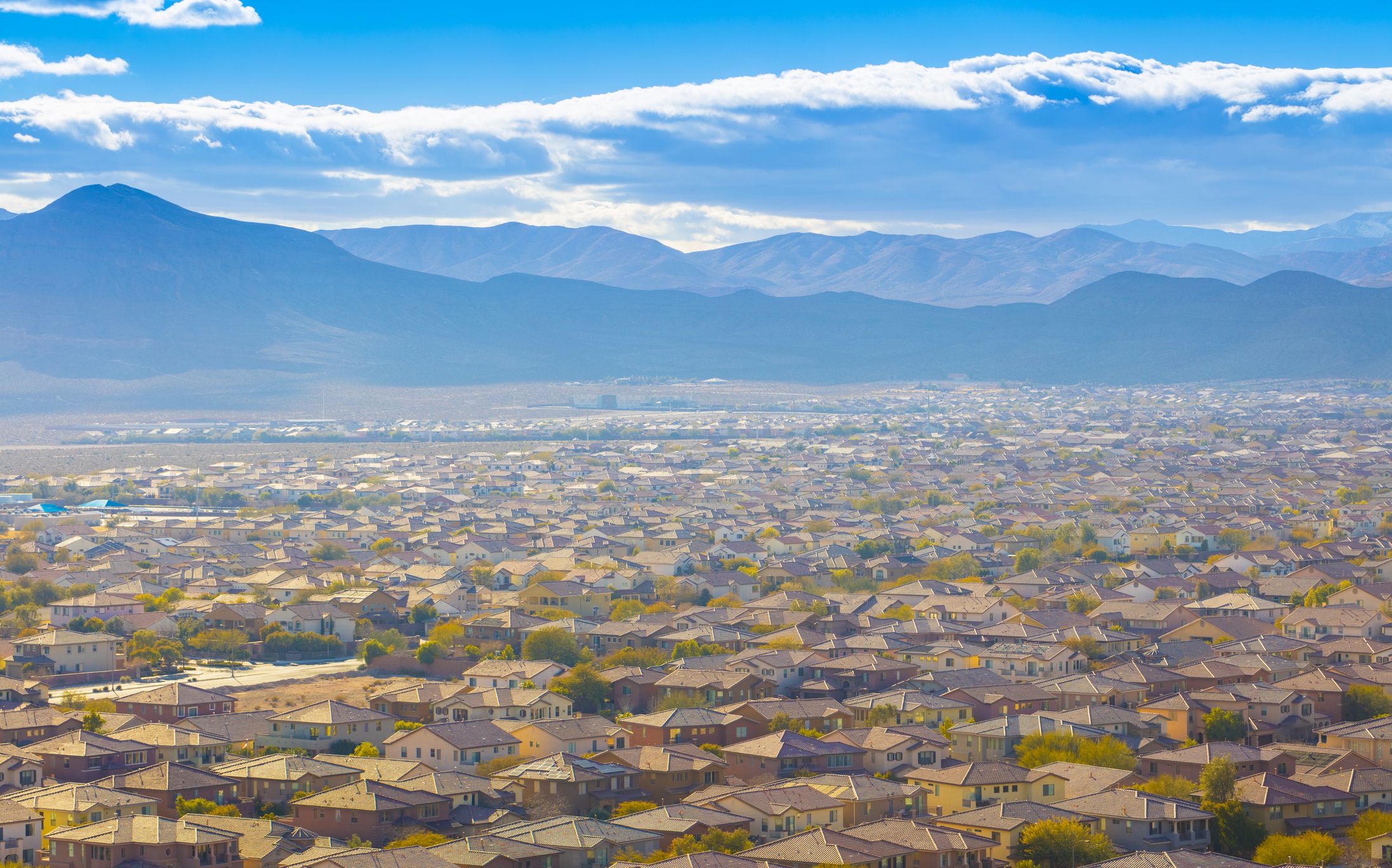 A view of the suburban homes of Mountains Edge in Las Vegas.