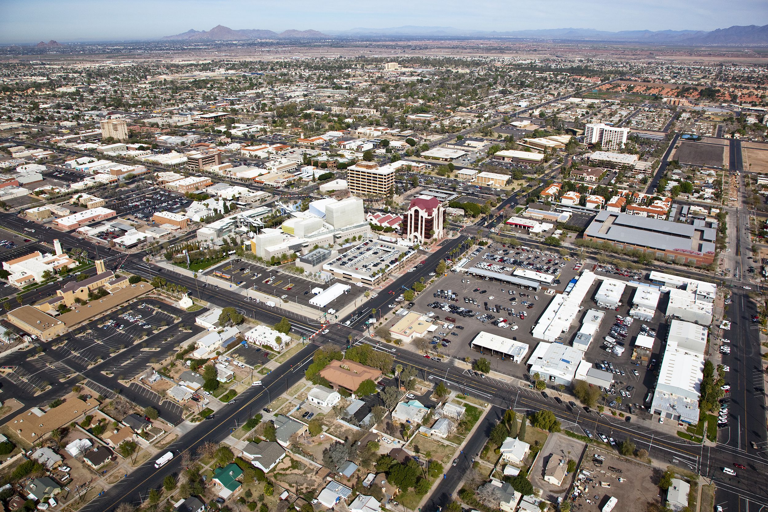 aerial view of downtown Mesa, Arizona