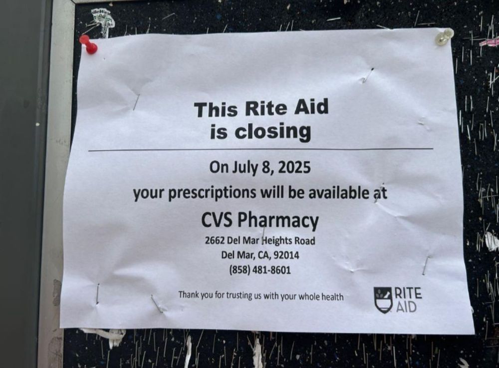Rite Aid Del Mar Closing Sign