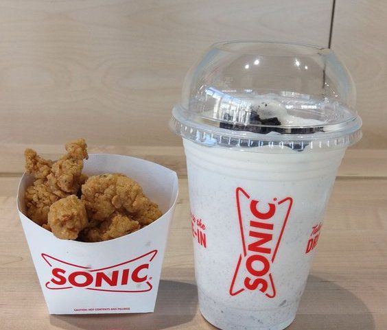 Sonic Chicken Nuggets and Milkshake