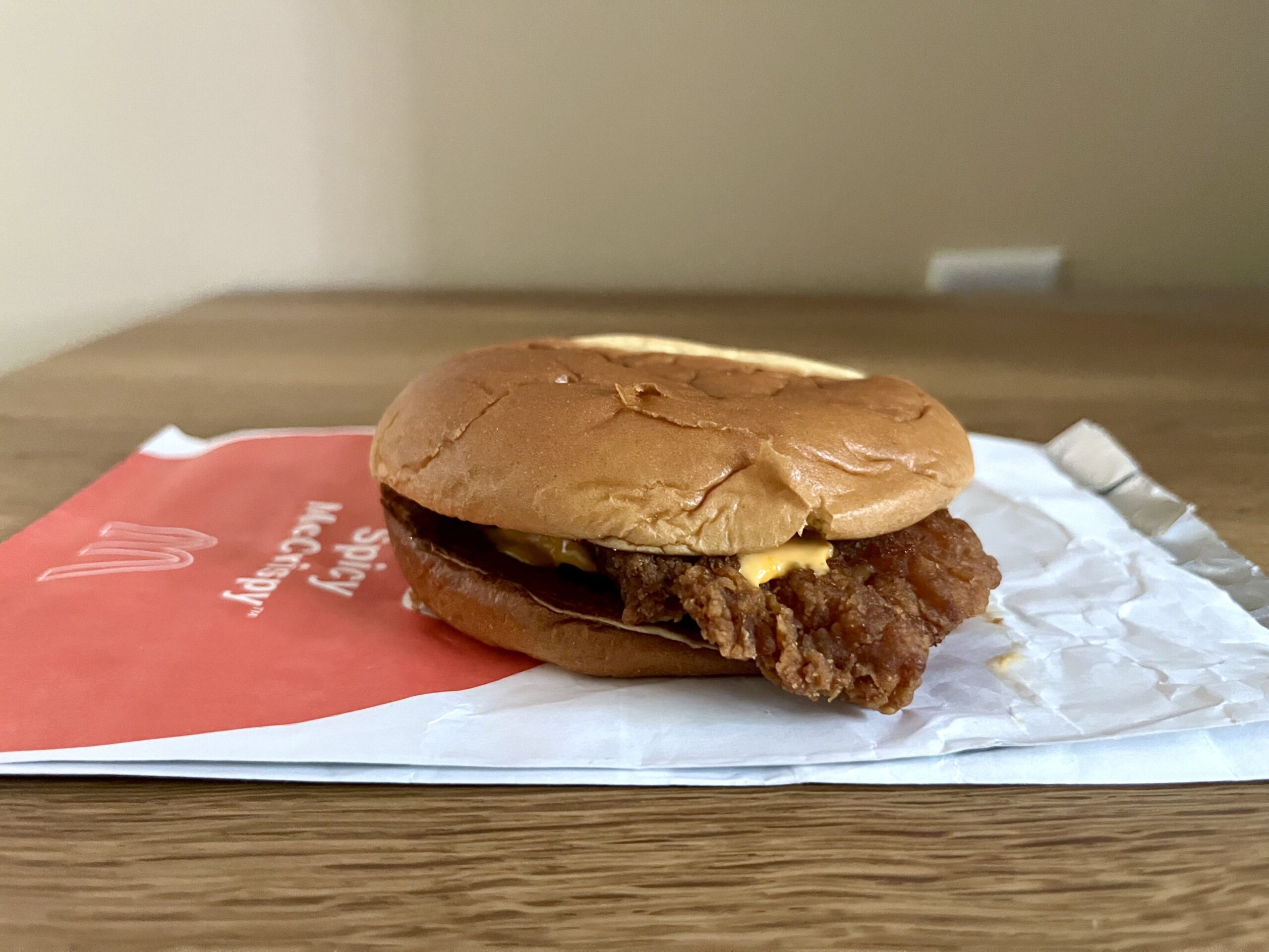 Spicy McCrispy chicken sandwich from McDonald's