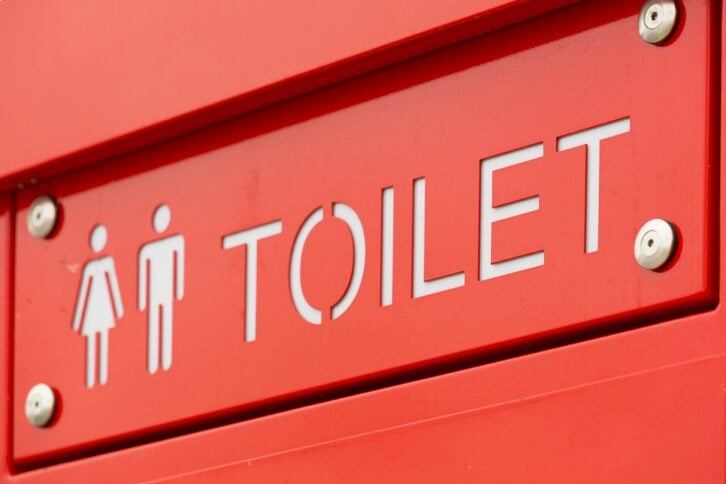 modern toilet sign