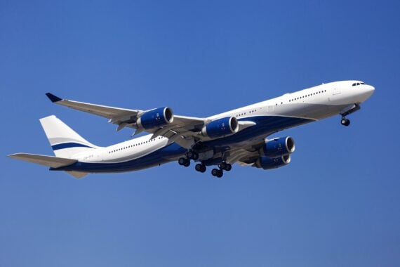 Airplane in sky
