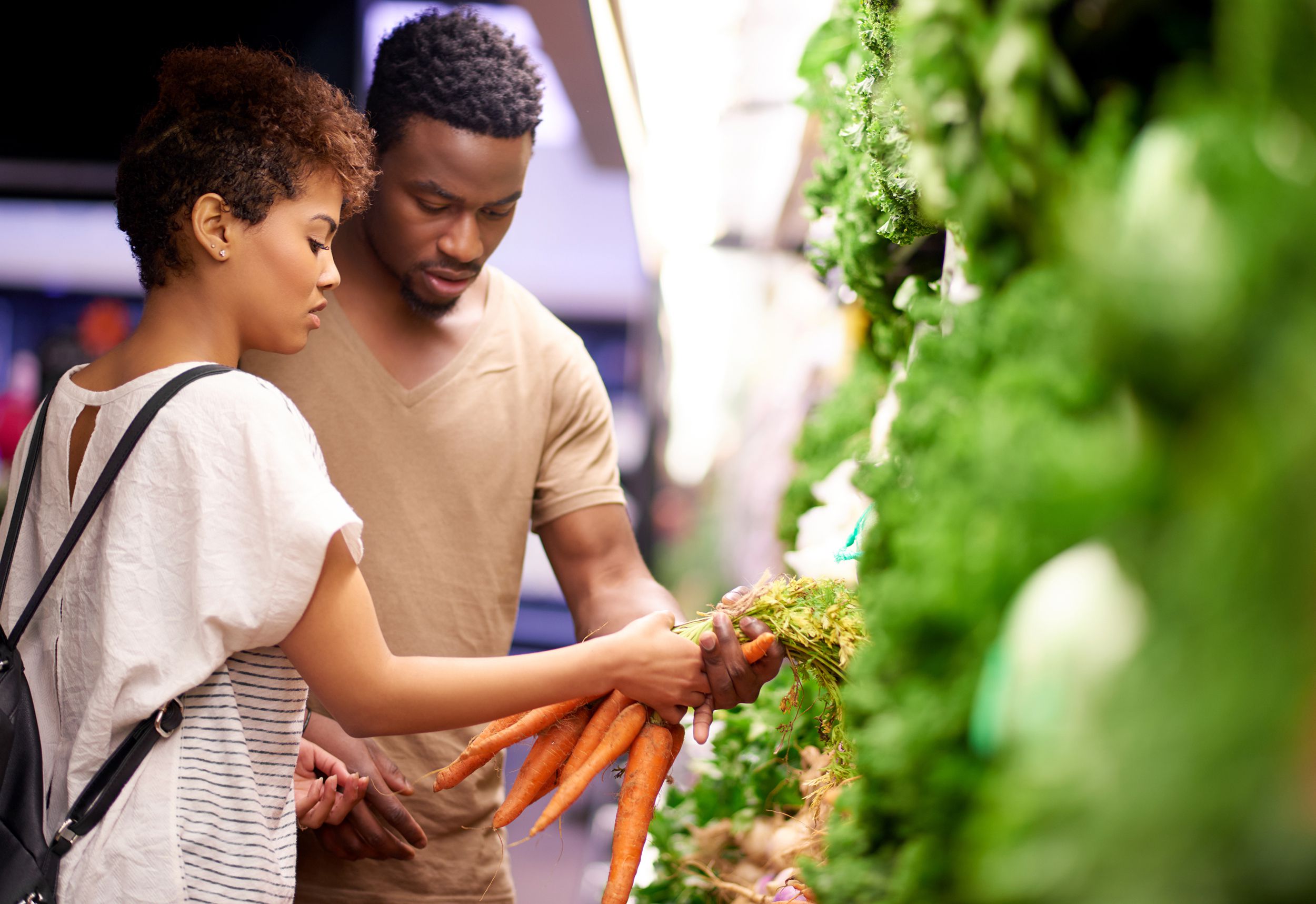 shopping for the freshest produce at the best price