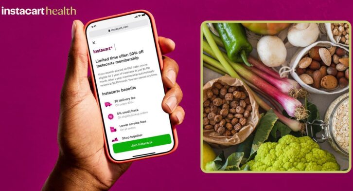 phone showing discounted instacart prices