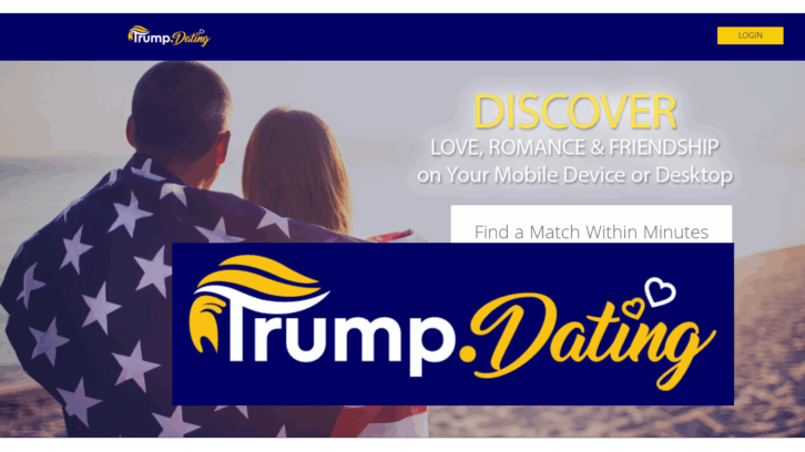 Screen shot of Trump.Dating website