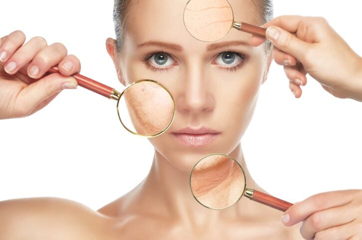 young beauty face concept skin aging