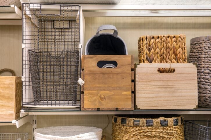 baskets at store