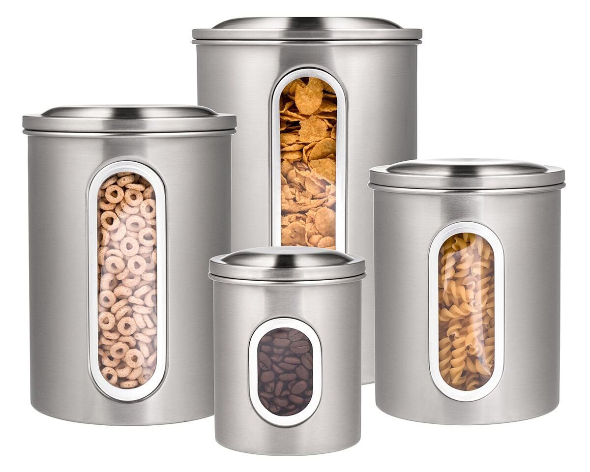 Deppon 4 Pieces Stainless Steel Kitchen Canisters