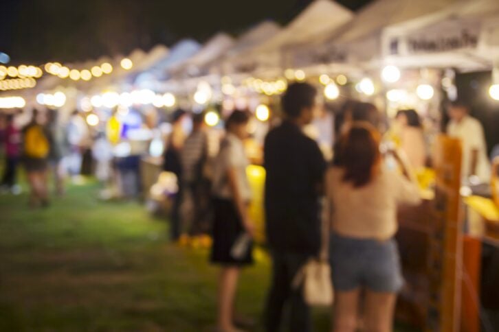 people at a summer event outside