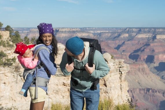 family having fun at Grand Canyon