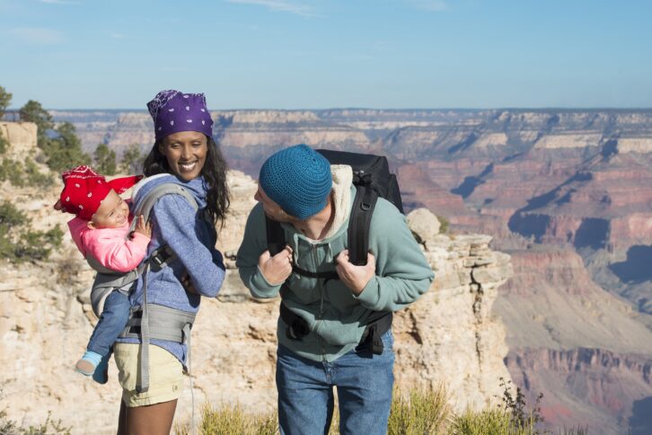 family having fun at Grand Canyon