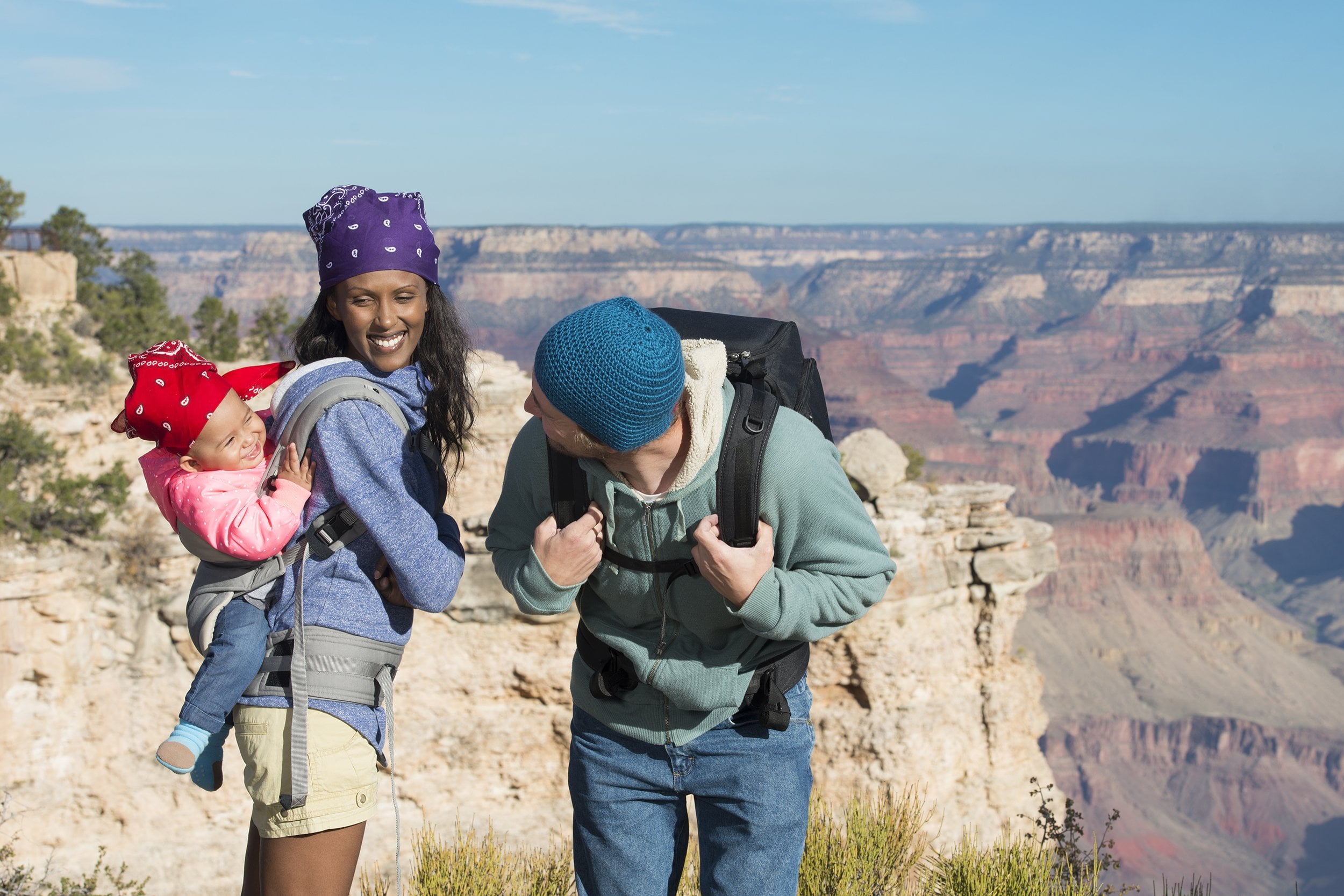 family having fun at Grand Canyon