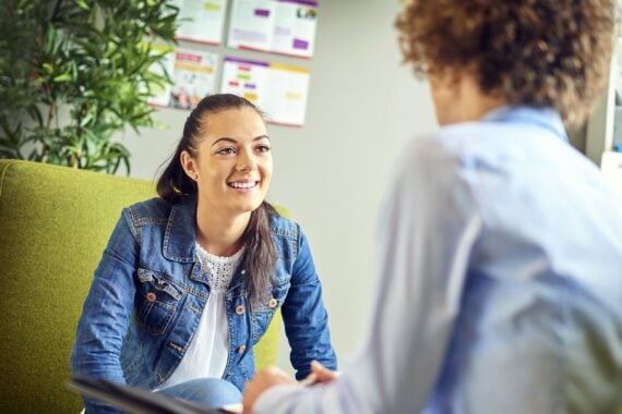 college student meeting with career counsellor