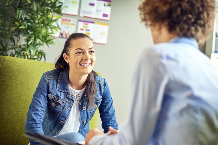 college student meeting with career counsellor