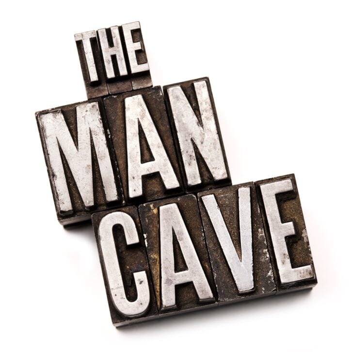 'The Man Cave' in letterpress type
