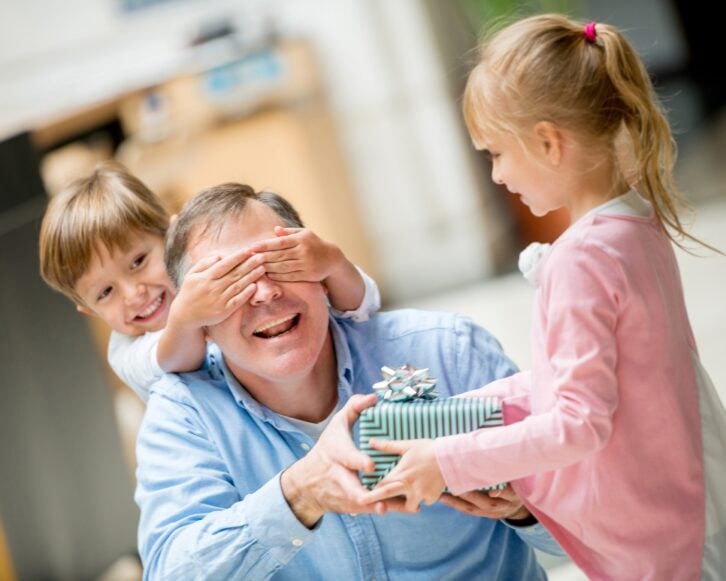 children celebrating Father's Day