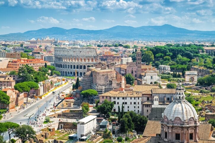 aerial view of rome