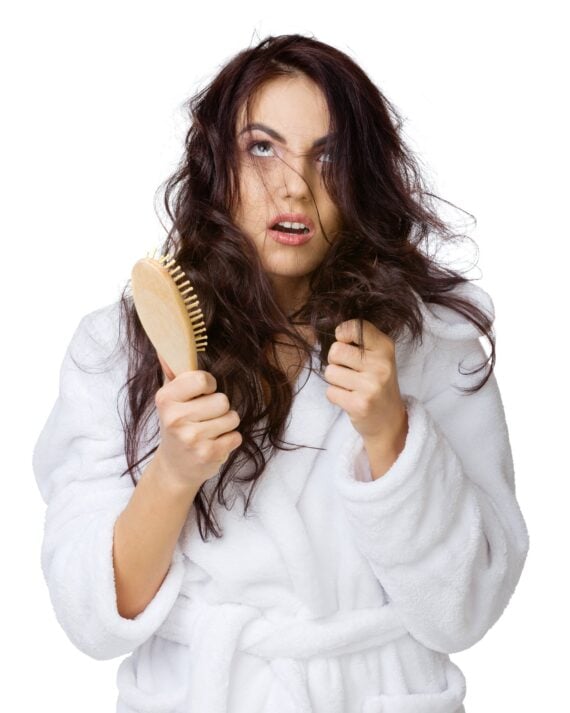 woman with frizzy hair