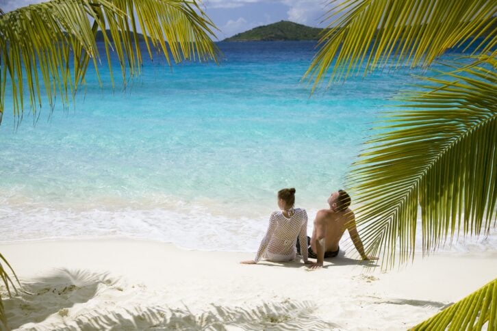 couple relaxing on the beach