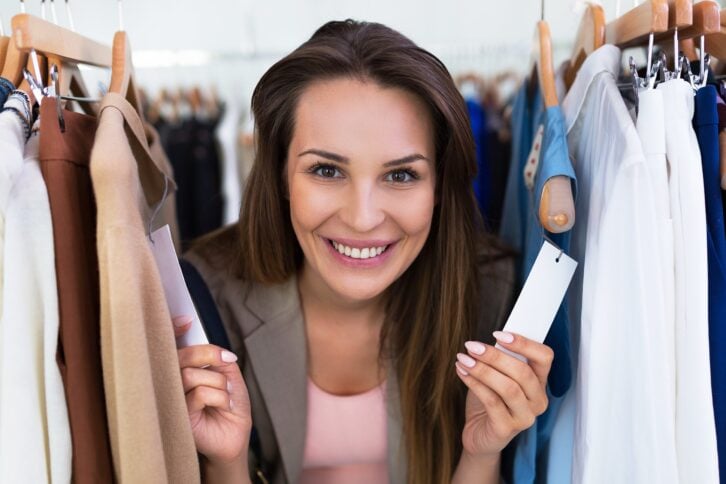 woman shopping for clothing