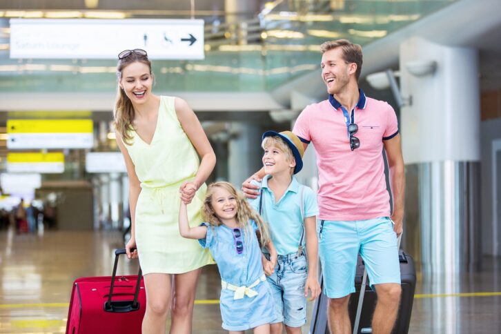 family at airport