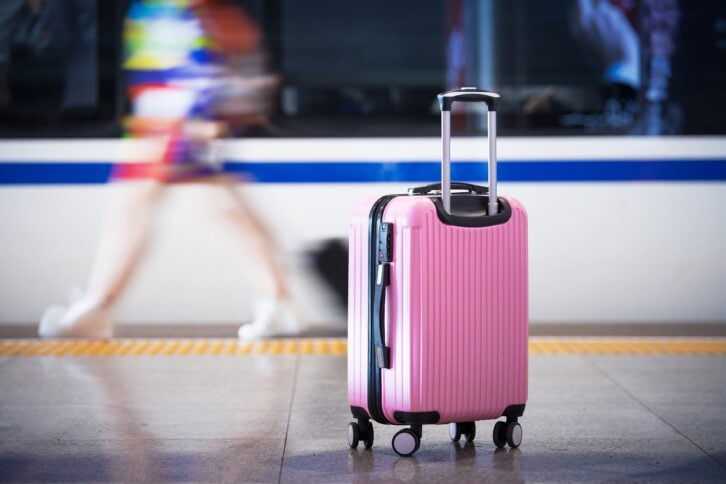 luggage at the train station