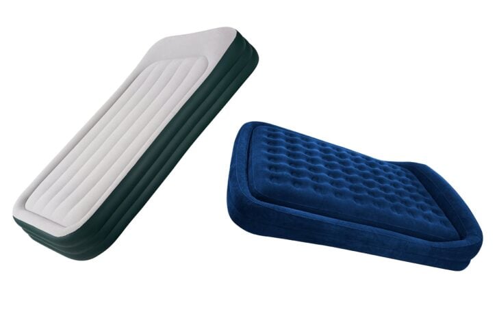 Air mattresses on white background