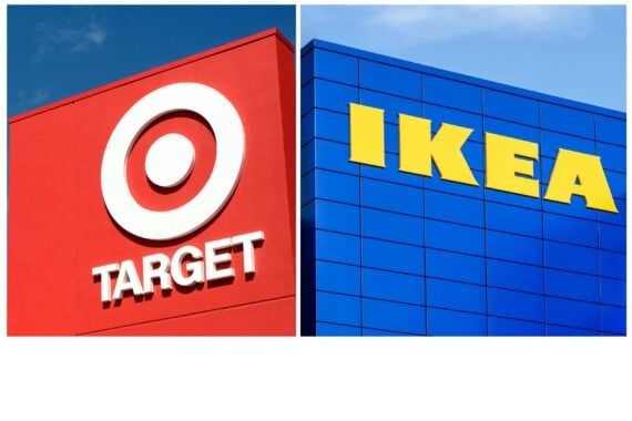 Side-by-side of Target and Ikea store fronts 
