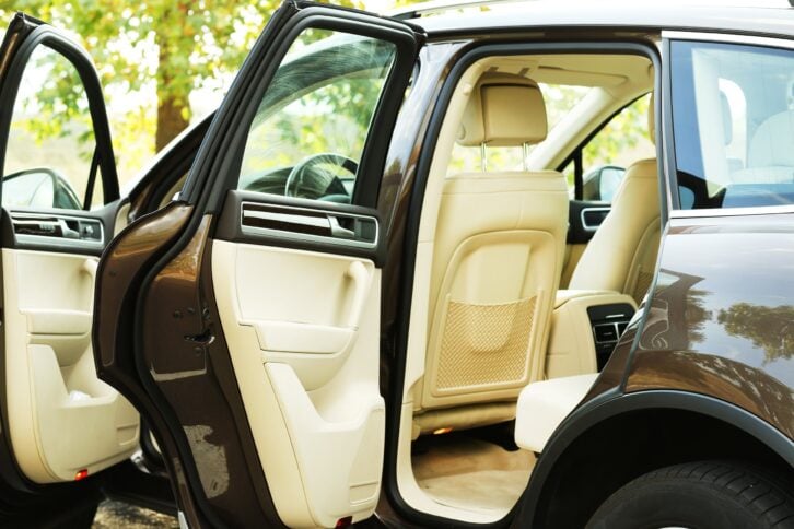 modern car with open door