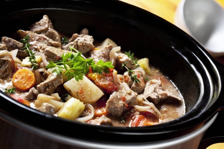 beef stew in a slow-cooker