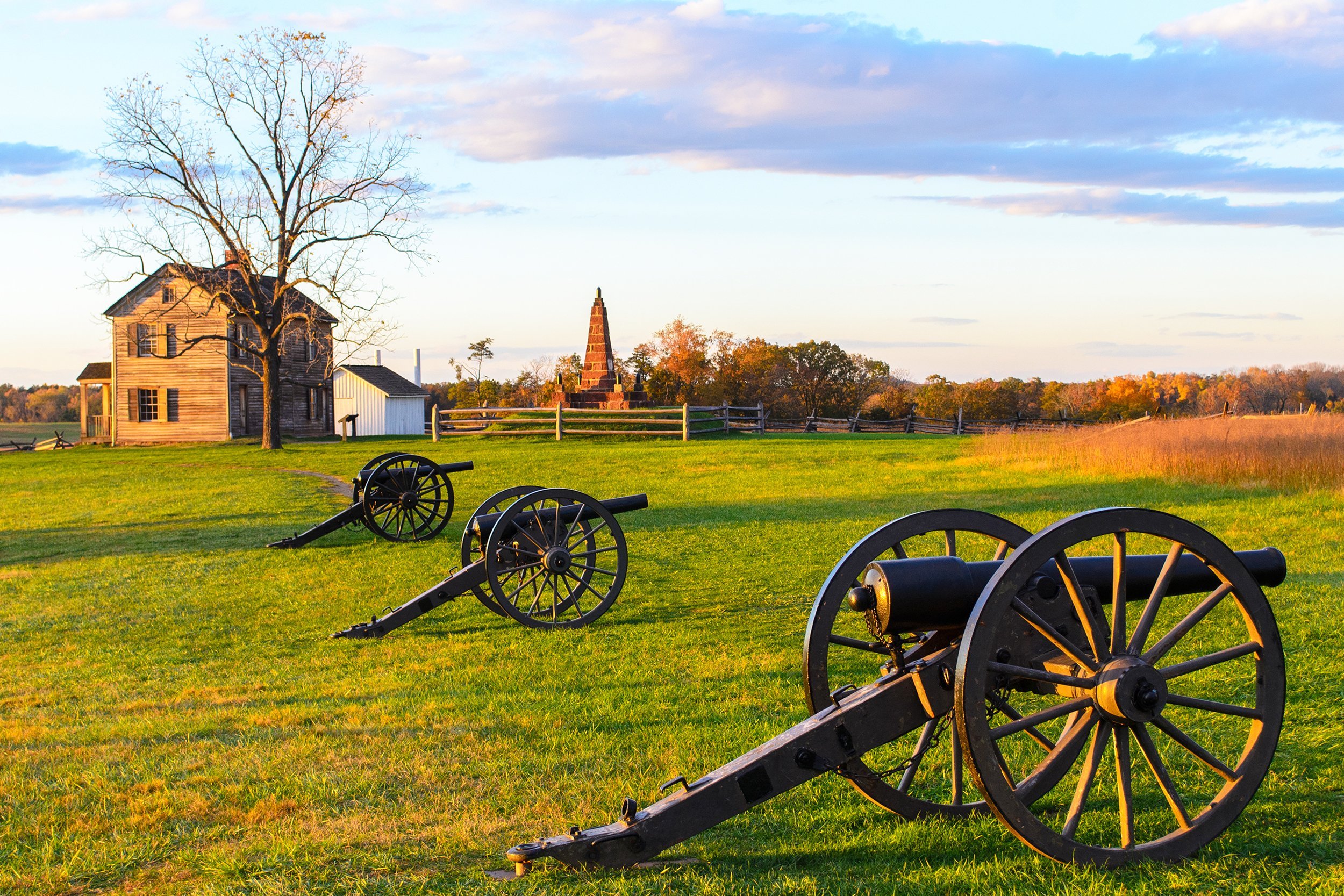Manassas National Battlefield Park during sunset