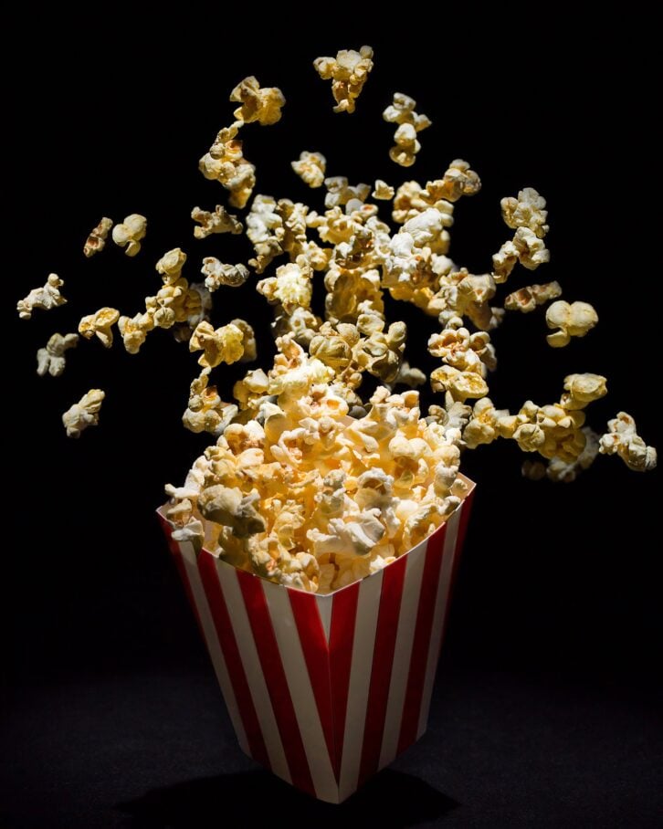 popcorn in the air