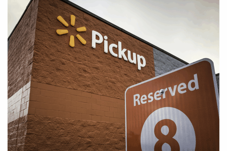 Walmart pickup area at store