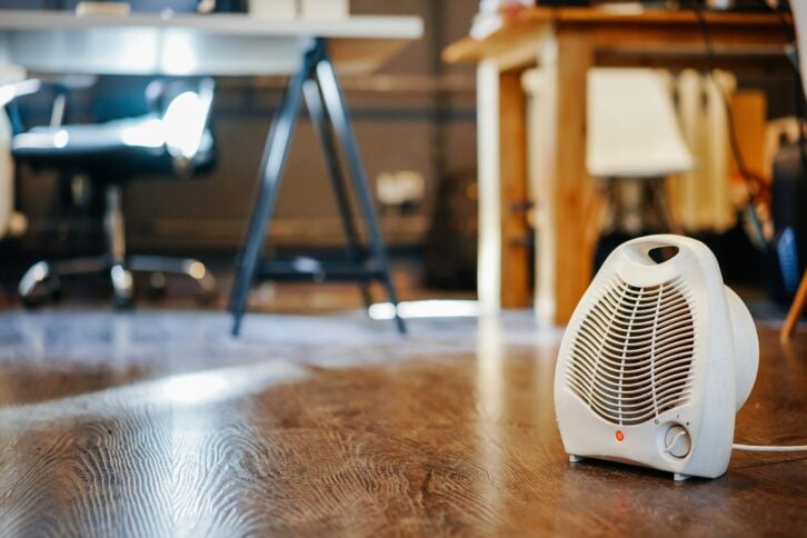 space heater in office