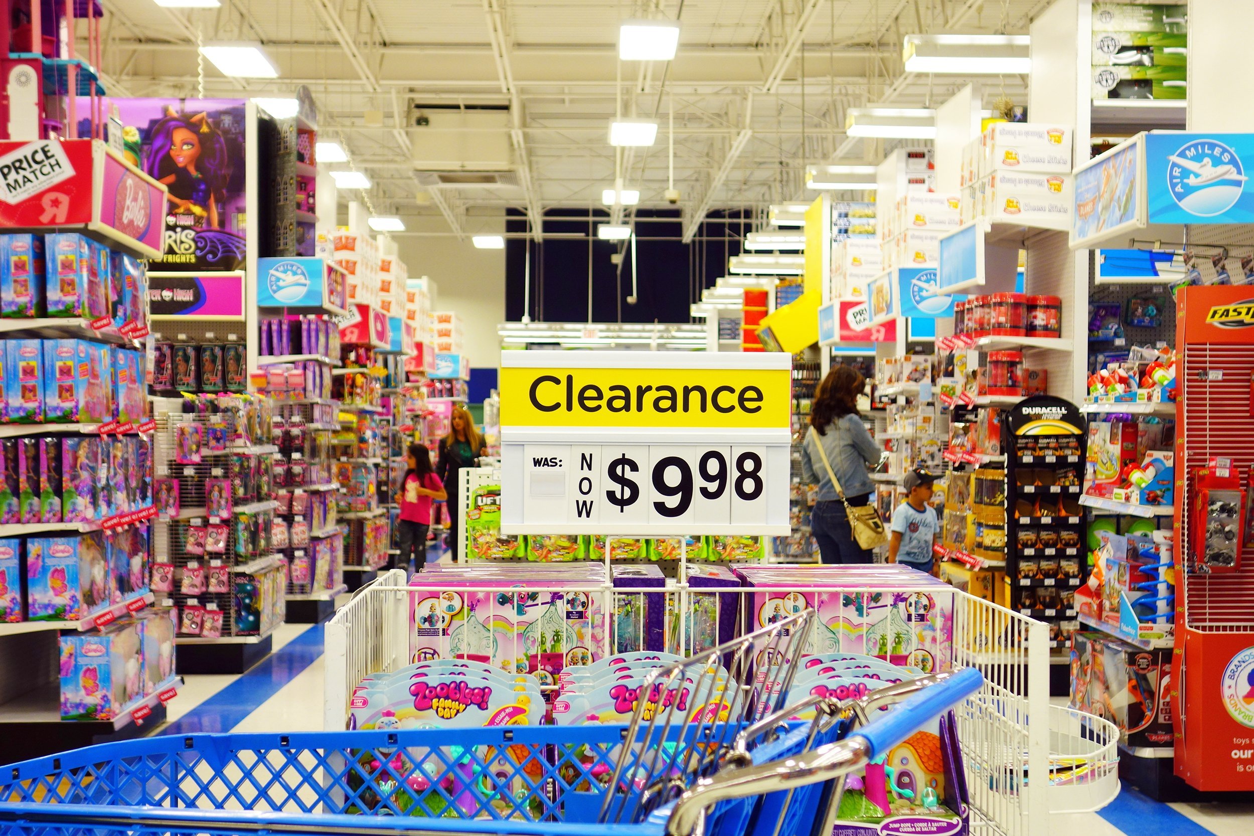 sale at toy store