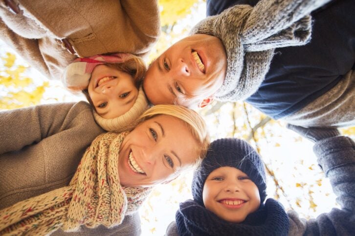 happy family in autumn park