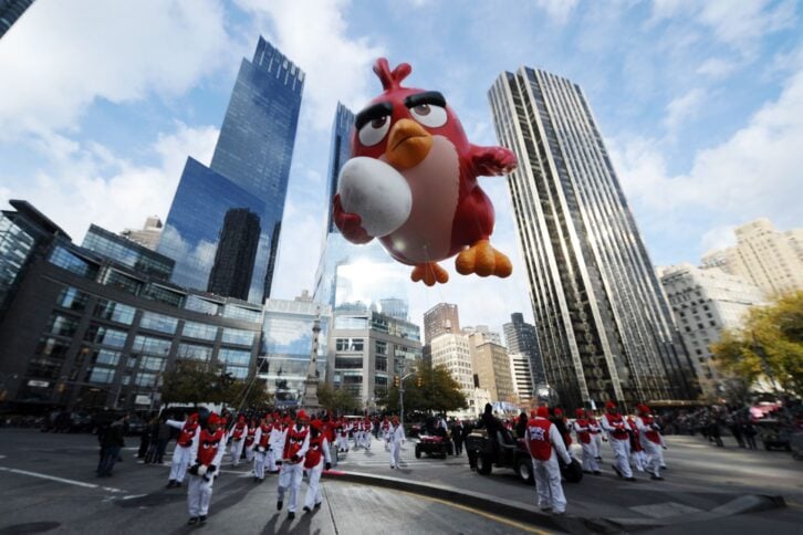 Atmosphere of Angry Birds Movie Red In Macy's Thanksgiving Day Parade on November 26, 2015 in New York City.