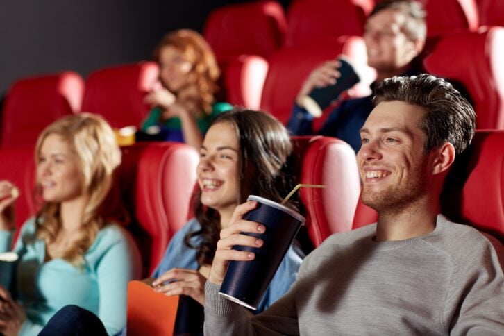 Friends in a movie theater