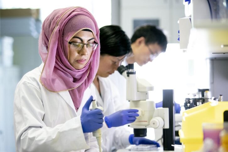 Female working in a lab