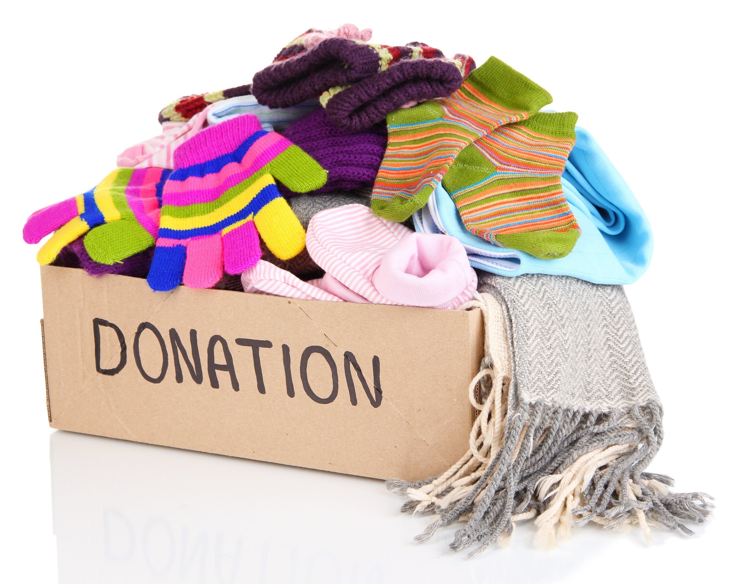 donation box with clothing